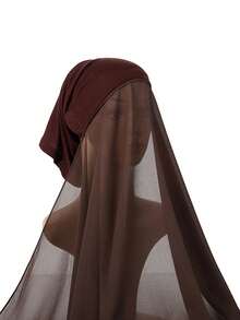 FADZOYLE 1 Stück praktischer einfarbiger Chiffon Hijab & elastische Unterkappe, atmungsaktiver dehnbarer Turban Hut, langer Kopftuchschal, Bandana Hijab, weich und leicht, multifunktional für muslimisches bescheidenes Gebet, täglichen Gebrauch, praktisch und sicher, Zubehör für Frauen, seidig, großzügige Größe für Abendkleider, Party, Reise, Büro, Geschenk, Feiertag, Strandtuch - Verschiedenfarbig - Übersicht 10