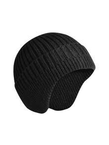 1PC Hat Men's Autumn/Winter Knitted Hat Thickened Knitted Hat, Ear Protector Head Cap Cold Resistant Warm Hat