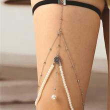 Simple Multi-Layer Pearl Chain Leg Chain Women's Ins Creative Personality Long Body Chain Jewelry