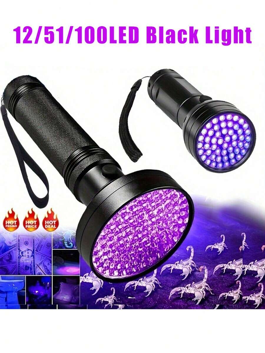 Ultraviolet Blacklight Flashlight, High Power LED Handheld UV Flashlight, Upgraded High Brightness Blacklight Detector, Can Be Used To Detect Dog Urine, Scorpions And Bed Bugs