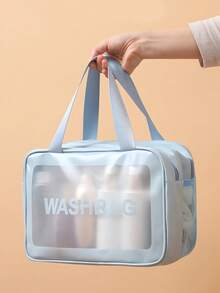 Dry-Wet Separation Double-Layer High-Fashion Travel Portable Storage Bag Waterproof Makeup Bag Dry-Wet Separation Swimming Fitness Bag Toiletry Bag, Toiletry Bag Dry-Wet Separation Portable Large Capacity Drainable Double-Layer Makeup Bag Travel Toiletry Organizer Makeup Bag, Multiple Colors Available