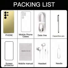 W&O S25 Ultra Android Smartphone-6.8 FHD+Display, 12GB+512GB Storage, 50MP Camera, Face Recognition, 5000mAh Battery, Dual SlM Card, Stylus, Unlock CellPhone, Comes With Earphones,Phone Case, Type-C Cable, Screen Protector, Ideal Holiday Birthday Christmas Gift - Gold - View 5