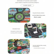 1pc Large Non-Woven City Traffic Game Mat, Waterproof & Moisture-Proof, Modern Style Interactive Road Map, Suitable For Children's Toy Cars, Room Decor, Educational Tool, Back To School, Birthday Gift - Multicolor - View 10