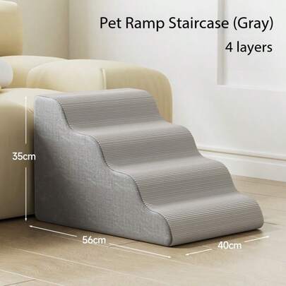 宠物狗猫楼梯，3/4/5 步狗梯，床坡道，防滑，可拆卸和清洗沙发床楼梯，适用于受伤、年老且有关节痛的狗和猫，畅销
