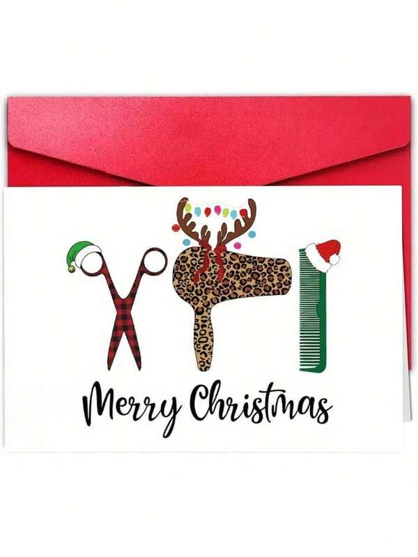 بطاقة تهنئة عيد الميلاد لمصفف الشعر، بطاقة تقدير فريدة للمناسبات العطلات للحلاق ومصفف الشعر مع مغلف، المادة الرئيسية: ورق، لملاحظة الشكر والامتنان