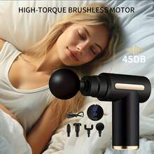1pc Black/Green/Grey Massage Gun, Portable Muscle Relaxation Neck Massager - Professional Full Body Massage Gun, USB Rechargeable, Compact Design, Ergonomic Handle, 6-Speed Adjustable Percussion Massage Gun, Handheld Body & Back Muscle Massager, Long-Lasting Massage Gun - Multicolor - View 4