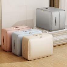 1 Pacote Saco de Armazenamento de Edredom de Grande Capacidade, Jaqueta de Pluma, Saco de Armazenamento de Edredom, Usado para Armazenar Cobertores, Roupas, Edredons e Jogos de Cama - Com Zíper Empilhável, Multiuso, Organizador de Guarda-Roupa, Tecido Durável de Cor Neutra, Caixa de Armazenamento