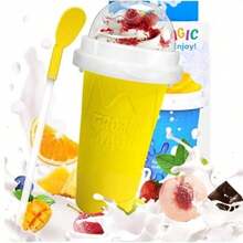 Tasse à Slushie, Tasse à Slushie Magique DIY, Tasse à Slushie Portable pour Jus, Lait et Crème Glacée, Double Couche de Silice avec Couvercle et Paille pour Enfants, Amis, Famille (Disponible en 4 Couleurs)