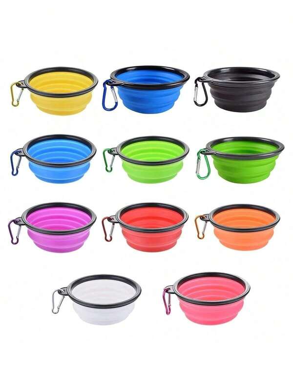 Tazón plegable grande de silicona para mascotas, contenedor portátil plegable para comida de perro, plato de alimentación para viajes al aire libre