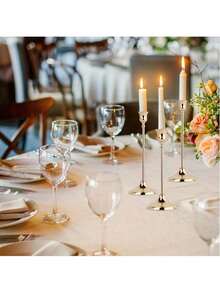 12个/6个/3个/1个/套铁艺锥形烛台，装饰烛台 - 适用于婚礼、宴会、派对、壁炉装饰的烛台桌饰柱形烛台，适用于婚礼、家居装饰、节日派对装饰、庆典装饰 - 香檳金色 - 查看 9