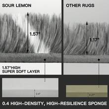 Sour Lemon Large Rugs Living Room, Hexagonal Pattern Area Rugs For Bedroom, Washable Anti Slip Shaggy Soft Rug, Fluffy Modern Carpets Mat Beside Area Rug, Best For Living Room, Bedroom, Study Room, Home Decor - White Grey - View 5
