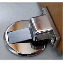 Kit 4 Prendedor Porta Magnético Slim Adesivo 3m Aço Inox Cromado Batente Trava Porta Segurador Imã Forte - Prata - Visão 8