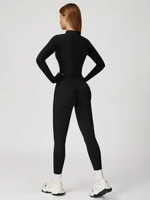 MASKERT Bộ áo liền quần nữ, thoải mái và thân thiện với da, chất liệu co giãn cao, thích hợp cho thể thao và yoga. - màu đen - Xem 2