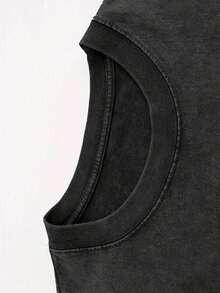 Anime One Piece  Washed T-Shirt Men's Printed Cotton T-Shirt Short-Sleeved T-Shirt Oversized Top Fashion Street Wear Unisex - 黑色 - 查看 3