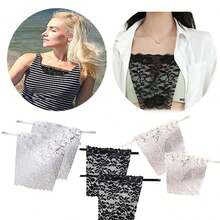 Elegant Floral Anti-Glare Chest Pads - Fashionable & Comfortable Bra Enhancer, Women's Lace Knit Padded, Back To School, Wedding - Multicolor - View 3