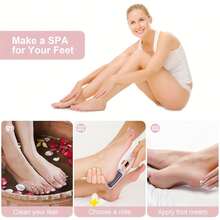 1PC Electric Foot File, USB Rechargeable With 2-Speed Shift Wheel And LED Light, Professional Hard Beige Exfoliating Tool For Dry And Cracked Heels And Dead Skin