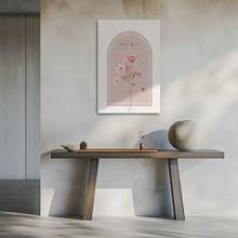 1Pc 2D Flat Printing Pink Flowers, Bible Verses, Religious Art Style Canvas Wall Art For Living Room Wall Decor For Bedroom Bathroom Framed Wall Poster Art Prints Ready To Hang Pictures Home Decorations - 彩色 - 查看 2