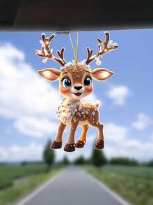 5pcs Christmas Reindeer Decoration - Cute Reindeer Design, Suitable For Festive Decorations On Many Occasions, Suitable For Christmas Trees And Cars, Christmas Decorations, Christmas Tree Decorations, Home Decorations - Multicolor - View 5