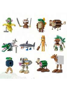 Tungtungtung Sahur, Bombardiro Crocodile, Tralalero Tralala, Lilililalila, Brr Brr Patapim, Shimpanzinni Bananini, Bombombini Guzini, AI-Generated Animals, Abstract Animals, Building Block Decor, Animal Building Blocks, Birthday Gift, Collectible Decor