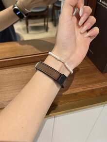 1 Stück Leder Magnetarmband, kompatibel mit Mi Band 10/10NFC/9/9NFC/8/8NFC