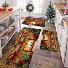 1/2/3 buah Karpet Dapur Lembut dan Menyerap - Desain Pola Perapian Natal - Anti Selip, Tahan Minyak, Dapat Dicuci, Mudah Dibersihkan - Ideal untuk Dekorasi Rumah Pertanian, Kamar Mandi, Lorong, Wastafel dan Ruang Cuci, Dekorasi Rumah dan Ruangan Natal, Dekorasi Natal - MultiWarna - View 17
