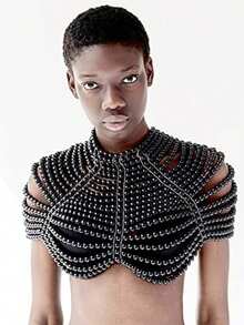 Cuiwrgrs 1pc Elegant European Style Handmade Crochet Pearl Hollow Out Shawl, Suitable For Bridal Party