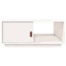 Coffee Table White 80x50x35.5 Cm Solid Wood Pine - White - View 7