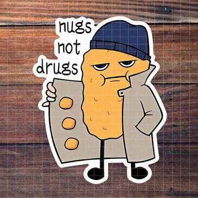 3-Inch "Nugs Over " Sticker - Humorous And Playful Vinyl Sticker For Food Fans, Sarcasm Enthusiasts, Laptops, Notebooks, Water Bottles, And Fun Zones | Great For Friends, Colleagues, Students, And Food - Obsessed Humor Lovers | Perfect Gift For Those Who Adore Food Puns And Unique Designs | Charming Sticker For Light - Hearted Vibes, Food Humor, And Unique Decor