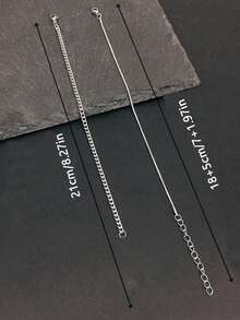 Set de 2 pulseras de cadena de acero inoxidable chapado en oro, diseño minimalista para hombres, adecuado para uso diario, ir al trabajo, vacaciones, regalo para novio