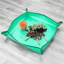 园艺垫和园艺工具，用于换盆和土壤混合 - 适用于多肉植物和绿色植物，绿松石色，易于清洁的织物/塑料，非常适合阳台园丁，花园维护功能性园艺工具，耐用的塑料织物，植物垫