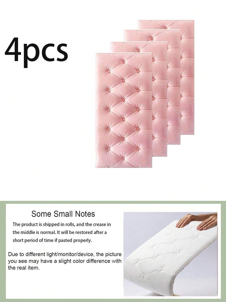 Self-Adhesive 3D Design, Elegant Rhombus Pattern Decorative Cushion Wall Sticker For Tatami Bed Headboard, Soft Padding, Black And White, Suitable For Bedroom And Living Room Decor, Foam Wall Panels For Room, Leather-Wrapped Decorative Collision-Proof Wall Padding, Wall Covering For Bedroom Headboard, Ensuring Safety - Multicolor - View 16