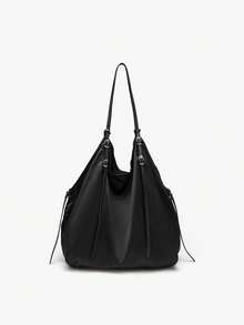 Bolso de mano versátil y de moda para otoño e invierno, bolsa de compras de unicolor, bolso de hombro para mujer de gran capacidad para ir al trabajo, decoración con hebilla, adecuado para ir al trabajo, la oficina, los negocios, la escuela, viajes cortos, compras, etc. (Sin bolsa de regalo)