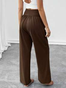 1 Stück Damen Hose mit hoher Taille, weitem Bein, bequem und weich für Fitness, Yoga, Outdoor-Aktivitäten, Spazierengehen, Wandern, Übungen, Lässig mit Seitentaschen, für Herbst/Winter