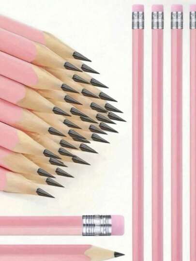Pacote com 10 lápis de grafite HB rosa bebê para casamento, lápis de madeira com borracha para desenho escolar, esboços, chá de bebê, suprimentos de escritório para presente de Ano Novo e Dia dos Namorados. Volta às aulas