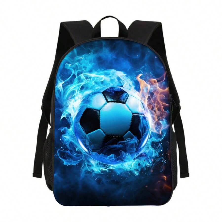 Material Escolar Infantil Mochila Lancheira e Estojo Futebol Bola Gol Crianças Volta Às Aulas
