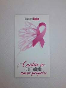 50 Tags P/ Brinco Outubro Rosa C/ Pérolas Brinde Ato De Amor
