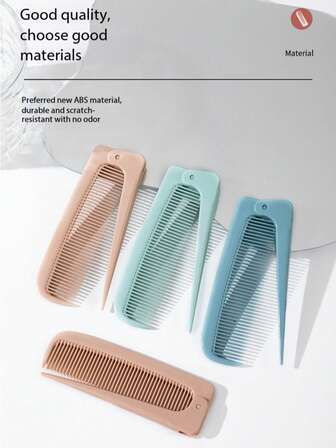 3 st minimalistisk hopfällbar kam, hopfällbar spetsig kam för styling, lugg, bärbar och bekväm, hårstylingkit, hårstylingset