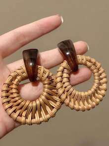 1 Pair Bohemian Style Earrings, Summer Beach Ins Earrings, Suitable For Wedding, Music Festival, Daily, Vacation, Party Wear For Women