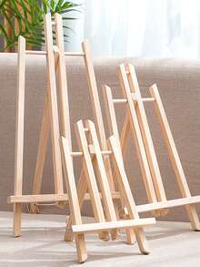 1 pieza Caballete de escritorio mini/mediano/grande, Caballete de pintura para niños de madera, Soporte de exhibición de marco de pintura digital al óleo, Soporte para tablero de pintura, Caballete triangular, Tablero de notas, También adecuado para soporte de teléfono/tableta