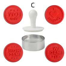 Assorted Round Christmas Cookie 3D Molds And Stamps, Silicone Christmas Baking Stamps, Cartoon Kitchen Birthday Party Supplies, Holiday Baking Tools, Reusable Lightweight Stamps, Multifunctional Baking Accessories