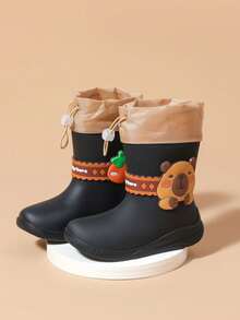 بوت المطر للأطفال الكرتونية، بوت المطر متوسطة الساق للبنات، بوت مطر مقاومة للماء للأولاد، من عمر 2 إلى 9 سنوات