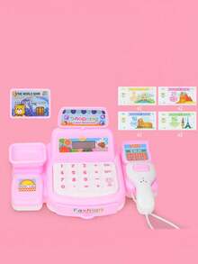 儿童迷你仿真收银机玩具，扫描和多功能声光效果，圣诞节和角色扮演的理想礼物（配件随机分发，由于手工测量可能会有轻微测量误差）