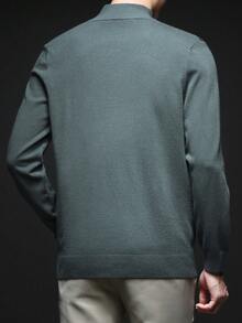 Men's Thin Knit Sweater, Stand Collar Casual Style, Business/Commute Inner/Outer Wear, Autumn/Winter - Green - View 8