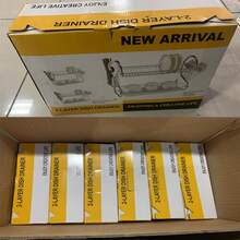 Drain Plate Rack, Cutlery Holder, Cup Storage Rack, Double-Layer Multi-Functional Set, Stainless Steel Kitchenware Organizer - Silver - View 2