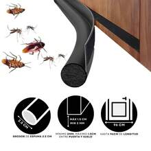 Vmingo Tira Guardapolvo Puerta Impermeable Adhesivo Burlete Aislar. - Negro - Ver 10