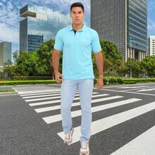 Men's Polo Collar Shirt S M L GG Robles Clasico Elegante - 淺藍色 - 查看 8