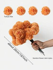 MEHELANY 12/5 buc. capete de flori artificiale portocalii cu crizanteme, flori de gălbenele, flori artificiale de mămăligă pentru coșuri de flori de nuntă, buchete de mireasă, nuntă, toamnă, Ziua Morților, decor de casă, sufragerie, dormitor, pervaz, vază de toamnă, Crăciun, Halloween, decorațiuni pentru festivalul recoltei, decorațiuni pentru petreceri de toamnă, cadouri