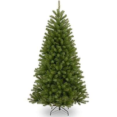 Albero di Natale artificiale completo della National Tree Company, verde, North Valley Spruce, include supporto, albero di Natale con 1000 punte di ramo, decorazione natalizia con base in acciaio per casa e ufficio, verde e bianco