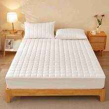 Simple Solid Color Quilted Bedsheet! Practical First Choice! Soft And Dirt Resistant, Machine Washable And Suitable For Multiple Scenarios, Skin Friendly And Soft, Suitable For All Seasons, Skin Friendly, Silent And Dirt Resistant
