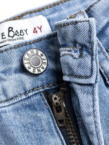 Boys' Classic Dark Washed Blue Straight Leg Jeans, Suitable For Summer & Autumn - Medium Wash - View 7